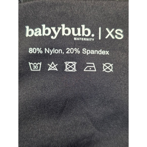 Babybub Maternity Leggings XS Black Over the Belly Pocket Activewear Yoga Pants - Picture 4 of 5